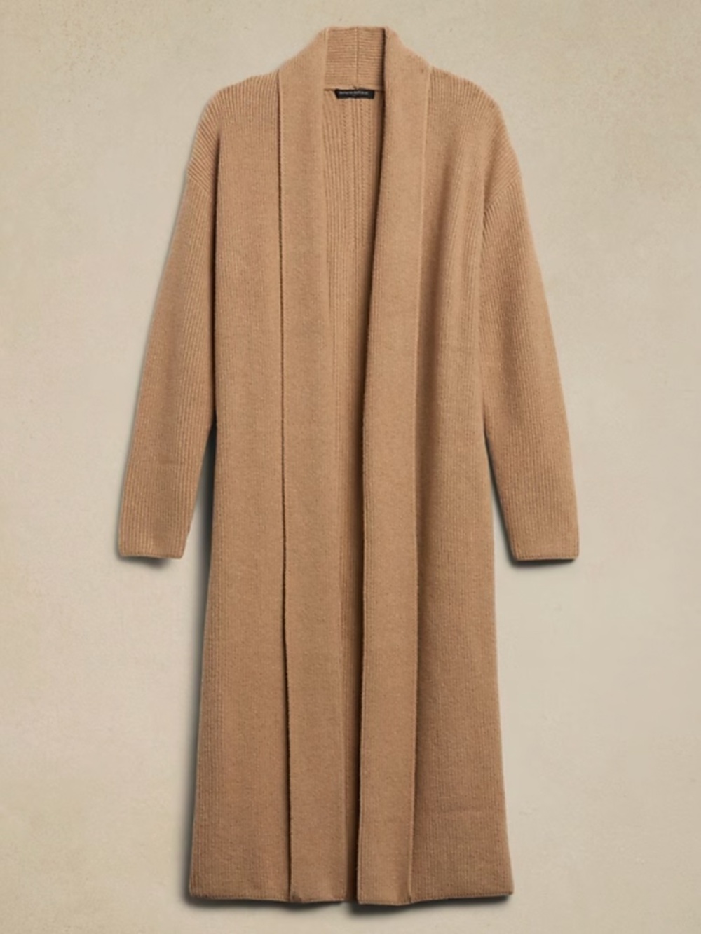Banana Republic Cotton Long Ribbed Duster Cardigan Sweater - Color Oatmeal